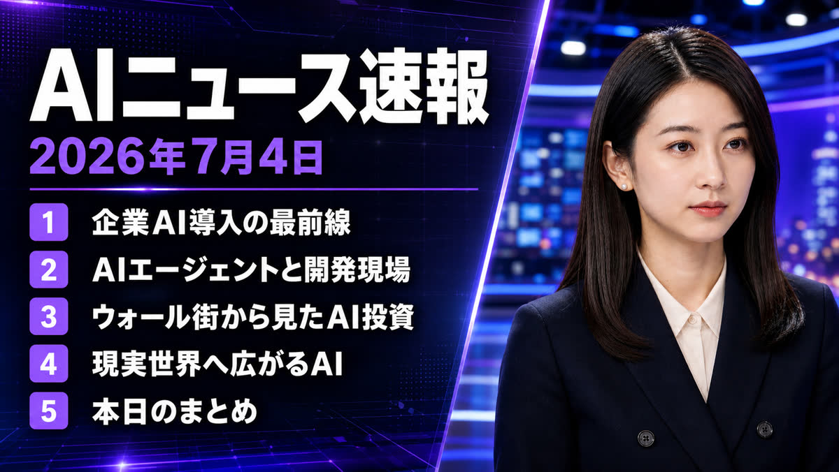 2026年07月04日のAIニュース — exaBase AIが最新モデル「Claude Sonnet 5」を提供開始