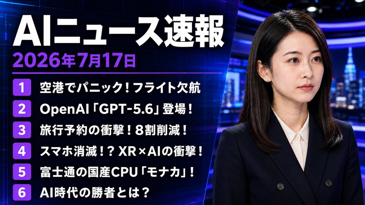 2026年07月17日のAIニュース — GPT-5.6提供開始が実装条件を揺るがす